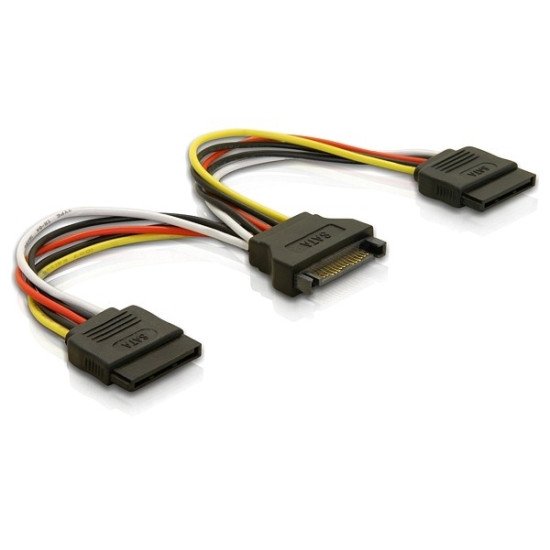 DeLOCK Cable Power SATA 15pin > 2x SATA HDD