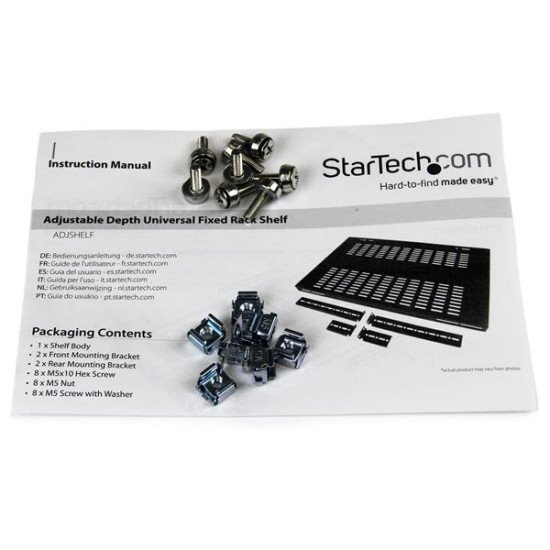 StarTech.com Etagère profonde fixe pour rack de serveur ajustable