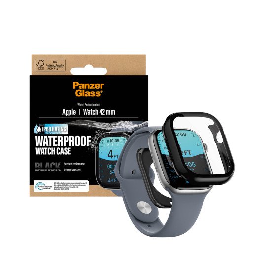 PanzerGlass ® Waterproof Full Body Case Black Apple Watch Series 11 | 10 | 42mm Protection d'écran transparent 1 pièce(s)