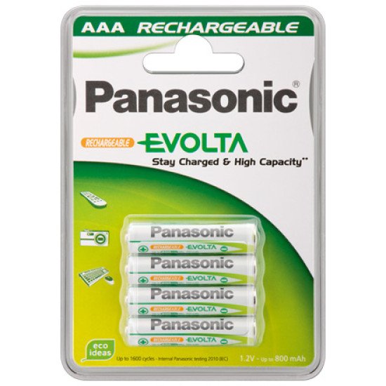 Wentronic AAA 800mAh NiMH 4-BL EVOLTA Panasonic Batterie rechargeable Hybrides nickel-métal (NiMH)