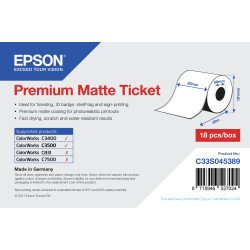 Epson Rouleau d'étiquettes Premium Matte 80mm x 50mm pour TM-C3400 Epson Rouleau d'étiquettes Premium Matte 80mm x 50mm pour TM-C3400