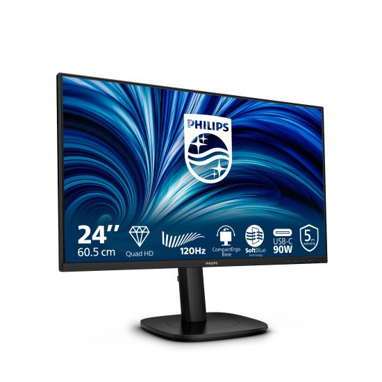 Philips 24B2U3601 écran PC 60,5 cm (23.8") 2560 x 1440 pixels Quad HD LCD Noir