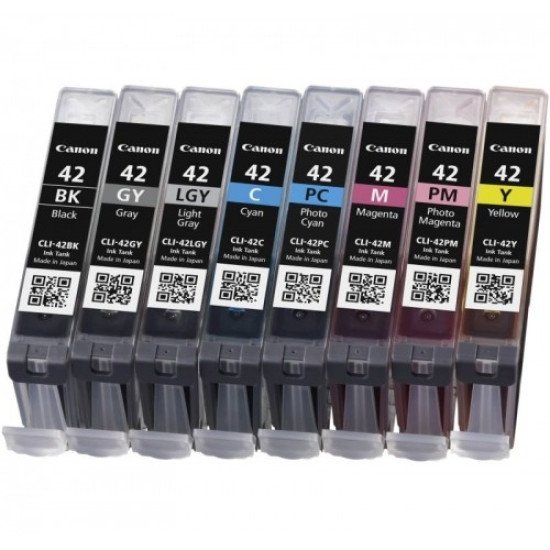 Canon CLI-42 / Pack de 8 cartouches / Noir, Cyan, Magenta, Jaune, Gris, Gris clair, Magenta, Photo cyan, Photo magenta, 