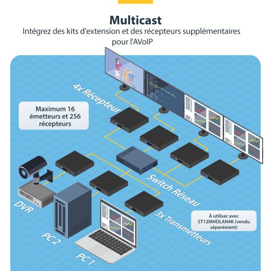 StarTech.com Récepteur HDMI 4K via IP pour ST12MHDLAN4K