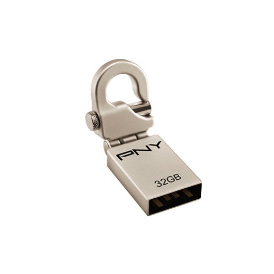 PNY 32GB Micro Hook Attaché lecteur USB flash 32 Go USB Type-A 2.0 Métallique