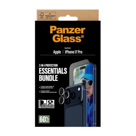 PanzerGlass ® 2-in-1 Essentials Bundle iPhone 17 Pro Protection d'écran transparent Apple 1 pièce(s)
