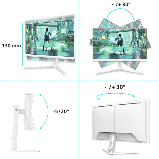 Philips Evnia 3000 24M2N3201P/00 écran PC 60,5 cm (23.8") 1920 x 1080 pixels Full HD LCD Blanc