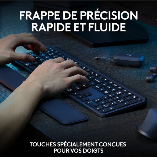 Logitech MX Keys S Combo clavier Souris incluse RF sans fil + Bluetooth AZERTY Belge Graphite