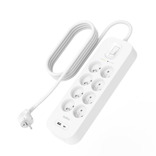 Belkin SRB003CA2M protection surtension Blanc 8 sortie(s) CA 2 m