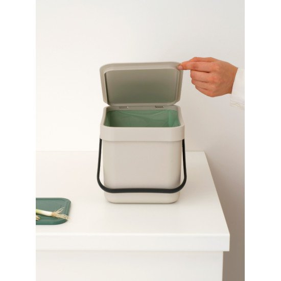 Brabantia Sort & Go 6 L Rectangulaire Plastique recyclé Beige