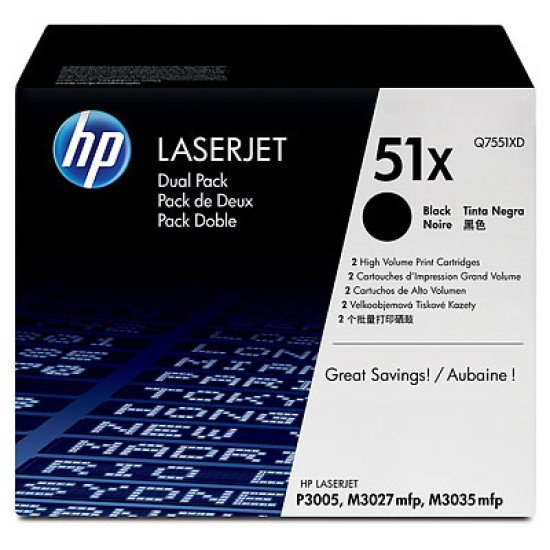 HP 51X / Q7551XD Toner Noir HP 51X / Q7551XD Toner Noir
