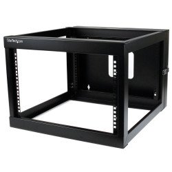 StarTech.com Rack Réseau Mural à Charnières 4 Montants 6U, Rack 19" à Cadre Ouvert avec Profondeur de Montage de 50,2cm, Rack de Données Pivotant à Montage Mural pour Matériel IT/AV
