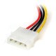 StarTech.com Adaptateur de câble dalimentation Molex vers SATA à angle gauche 4 broches 15 cm