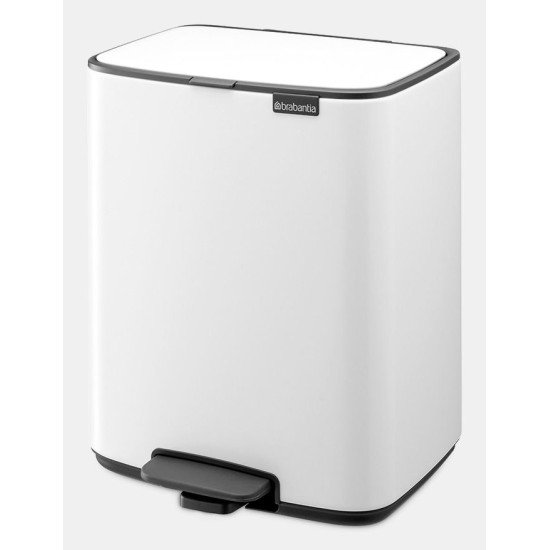 Brabantia Bo Pedal Bin 12 L Rectangulaire Acier Blanc