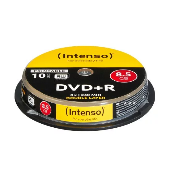 Intenso DVD+R 8.5GB 8x Double couche imprimable 8,5 Go (boite de 10) Intenso DVD+R 8.5GB 8x Double couche imprimable 8,5 Go (boite de 10)