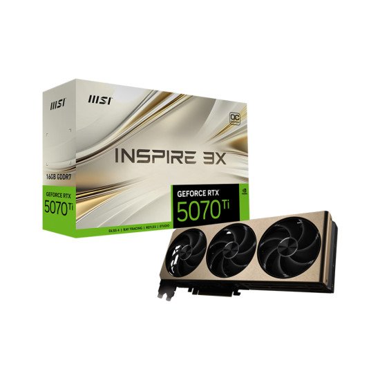 MSI GEFORCE RTX 5070 TI 16G INSPIRE 3X OC carte graphique NVIDIA 16 Go GDDR7 MSI GEFORCE RTX 5070 TI 16G INSPIRE 3X OC carte graphique NVIDIA 16 Go GDDR7