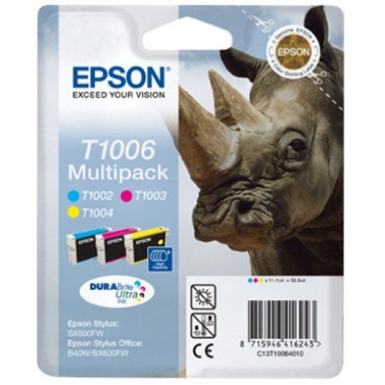 Epson T1006 Pack de 3 cartouches Cyan, Magenta, Jaune Epson T1006 Pack de 3 cartouches Cyan, Magenta, Jaune
