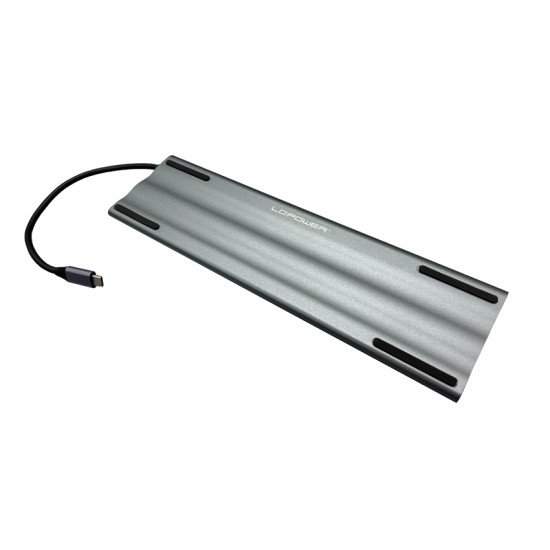 LC-Power LC-HUB-C-MULTI-8 station d'accueil Avec fil USB 3.2 Gen 1 (3.1 Gen 1) Type-C Noir, Argent LC-Power LC-HUB-C-MULTI-8 station d'accueil Avec fil USB 3.2 Gen 1 (3.1 Gen 1) Type-C Noir, Argent