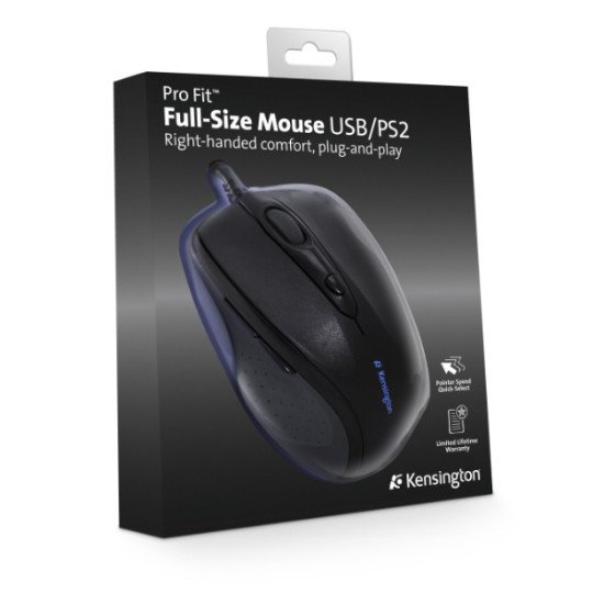 Kensington Pro Fit Full-Size Souris Optique USB+PS/2