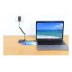 Manhattan Adaptateur USB-C vers double HDMI + USB-A, double 4K@30Hz ou 4K@60Hz (un écran), PD 100 W, 480 Mbit/s (USB 2.0), câble 15 cm, noir, garantie 3 ans