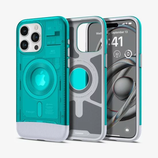 Spigen iPhone 15 Pro Classic C1 Magfit Bondi Blue coque de protection pour téléphones portables Spigen iPhone 15 Pro Classic C1 Magfit Bondi Blue coque de protection pour téléphones portables