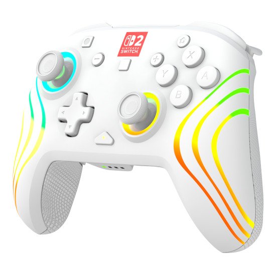Turtle Beach Afterglow Wave Blanc Manette de gaming RGB sans fil Sous licence officielle pour Nintendo Switch 2