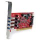 StarTech.com Carte contrôleur PCI à 4 ports USB 3.0 SuperSpeed - Adaptateur PCI avec alimentation SATA / SP4