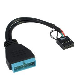 Inter-Tech 88885217 adaptateur et connecteur de câbles USB 3.0 USB 2.0 Noir