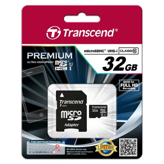 Transcend 32GB microSDHC Class 10 UHS-I mémoire flash 32 Go Classe 10