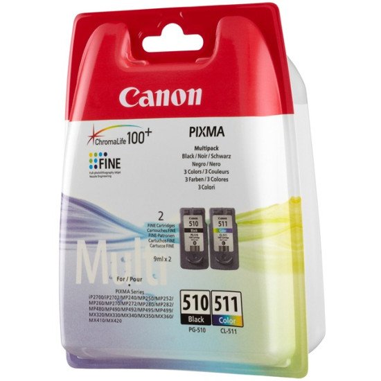Canon PG-510 /CL-511 Cartouche encre / Noir, Cyan, Magenta, Jaune