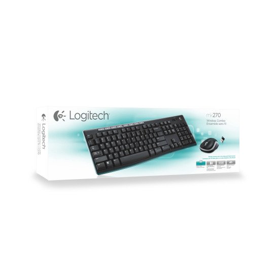 Logitech MK270 clavier RF sans fil QWERTY Pannordique Noir