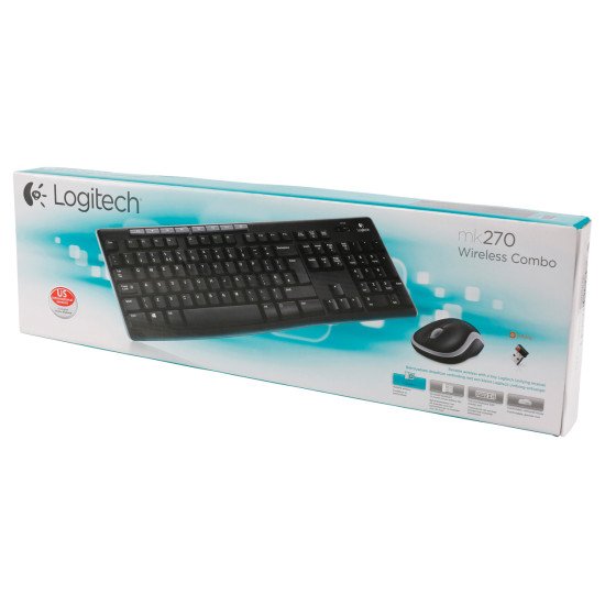 Logitech LGT-MK270 ensemble clavier et souris sans fil Noir QWERTY US Int