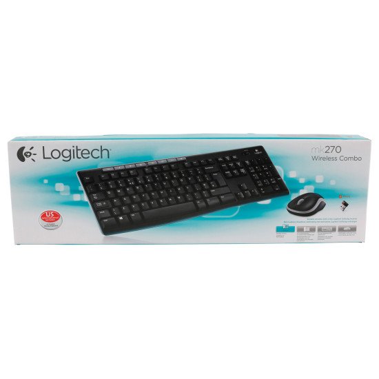 Logitech LGT-MK270 ensemble clavier et souris sans fil Noir QWERTY US Int