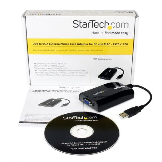 StarTech.com Adaptateur USB vers VGA - Carte vidéo USB externe pour PC et MAC - 1920 x 1200