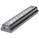 Manhattan Hub USB-A de bureau 10 ports, 10x USB-A, 480 Mbit/s (USB 2.0), Alimenté par USB ou par une alimentation externe (non incluse) pour une puissance accrue des appareils connectés