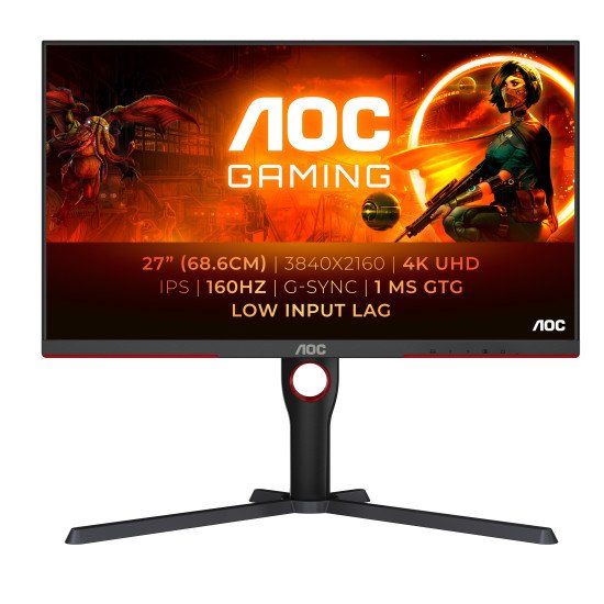 AOC G3 U27G3X écran PC 68,6 cm (27") 3840 x 2160 pixels 4K Ultra HD LED Noir, Rouge