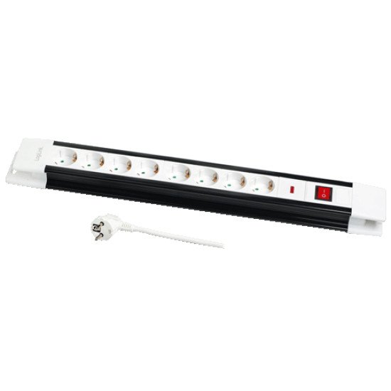 LogiLink LPS207 multiprise 3 m 8 sortie(s) CA Noir, Blanc