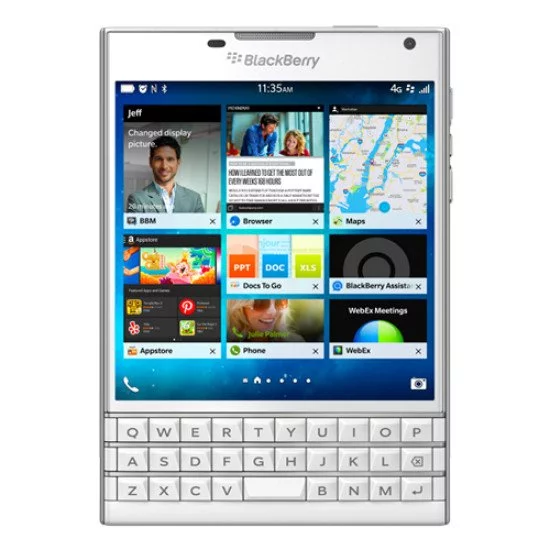 BlackBerry Passport 11,4 cm (4.5") SIM unique BlackBerry OS 10 4G Micro-USB 3 Go 32 Go 3450 mAh Blanc BlackBerry Passport 11,4 cm (4.5") SIM unique BlackBerry OS 10 4G Micro-USB 3 Go 32 Go 3450 mAh Blanc