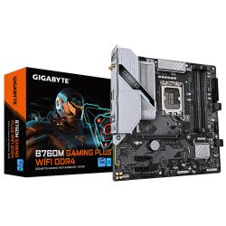 GIGABYTE B760M GAMING PLUS WIFI DDR4 Carte mère - Compatible avec les processeurs Intel Core de 14e génération, VRM 4+1+1 phases, jusqu'à 5333 MHz DDR4 (OC), 2xPCIe 4.0 M.2, Wi-Fi 6, LAN 1 GbE, USB 3.2 Gen 1 GIGABYTE B760M GAMING PLUS WIFI DDR4 Carte mère - Compatible avec les processeurs Intel Core de 14e génération, VRM 4+1+1 phases, jusqu'à 5333 MHz DDR4 (OC), 2xPCIe 4.0 M.2, Wi-Fi 6, LAN 1 GbE, USB 3.2 Gen 1