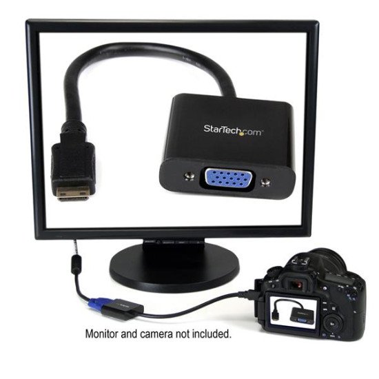 StarTech.com Adaptateur convertisseur Mini HDMI vers VGA pour caméra numérique à images fixes ou vidéo - 1920 x 1080