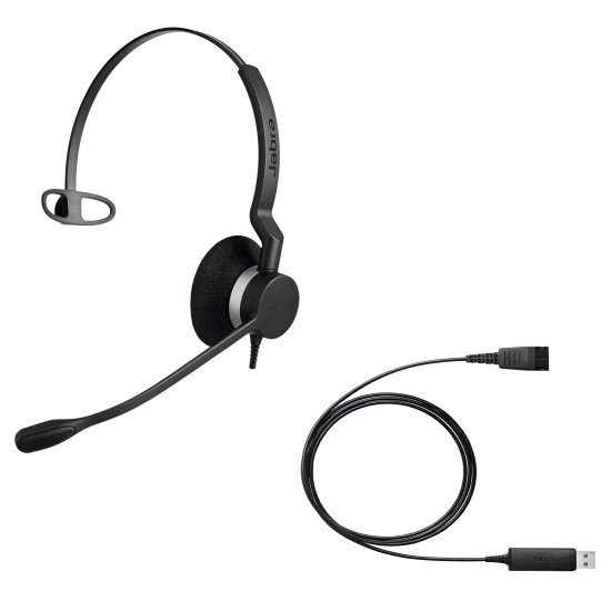 Jabra BIZ 2300 MONO NC 1X + Casque Avec fil Arceau Bureau/Centre d'appels Noir