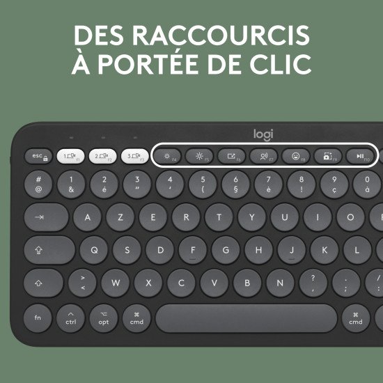 Logitech Pebble 2 Combo for Mac clavier Souris incluse RF sans fil + Bluetooth AZERTY Français Graphite