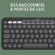 Logitech Pebble 2 Combo for Mac clavier Souris incluse RF sans fil + Bluetooth AZERTY Français Graphite