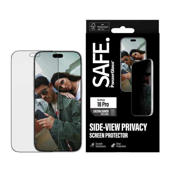 PanzerGlass SAFE. by ® Privacy Screen Protector iPhone 2026 Pro | Ultra-Wide Fit m. EasyAligner Protection d'écran transparent 1 pièce(s)