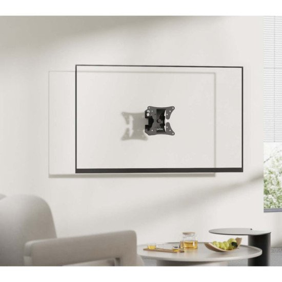 Manhattan Support mural pivotant pour TV/moniteurs (inclinaison + pivot), écrans 13" à 27", Compatibilité VESA : 75x75 et 100x100 mm (vérifiez les dimensions des quatre trous de fixation à l'arrière), charge max. 30 kg