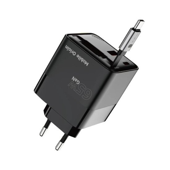 Mobile Origin MO-65WDCH-PW2 chargeur d'appareils mobiles Universel Noir Secteur Charge rapide Intérieure