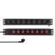 LogiLink PDU8D01 protection surtension Noir 8 sortie(s) CA 230 V 2 m
