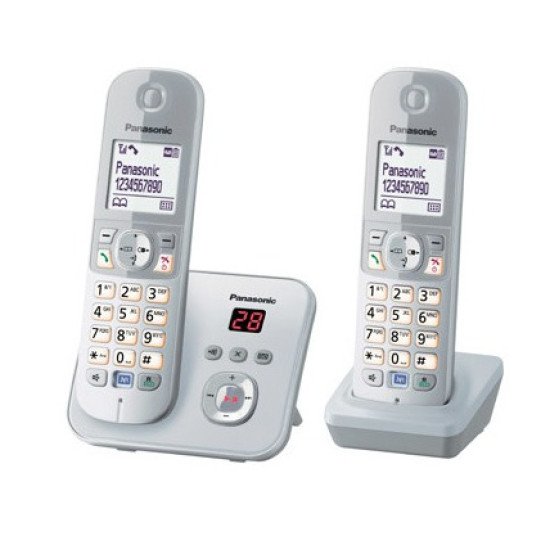 Panasonic KX-TG6822 Téléphone DECT Identification de l'appelant Argent