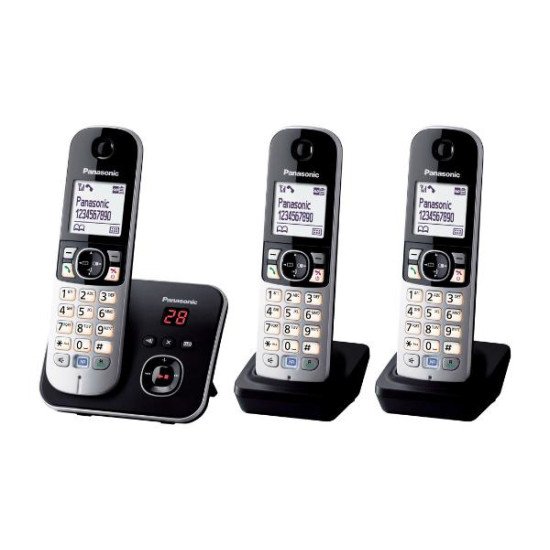 Panasonic KX-TG6823GB téléphone Téléphone DECT Identification de l'appelant Noir, Argent