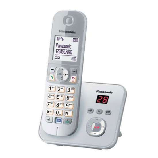 Panasonic KX-TG6823 Téléphone DECT Identification de l'appelant Argent, Blanc